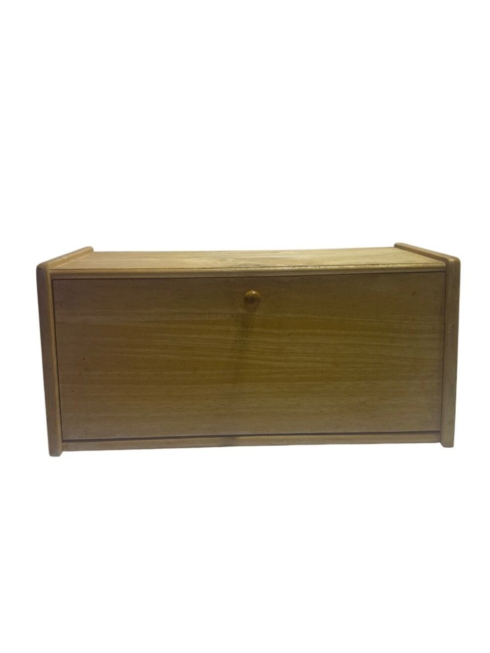 Wooden Bread Box With Drop-Down Door Natural Finish 16.25x8x7.5 Storage